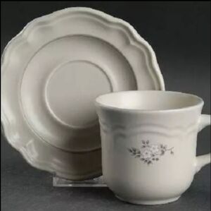 Pfaltzgraff Floral Cream Mug and Saucer Set (4) minus one saucer